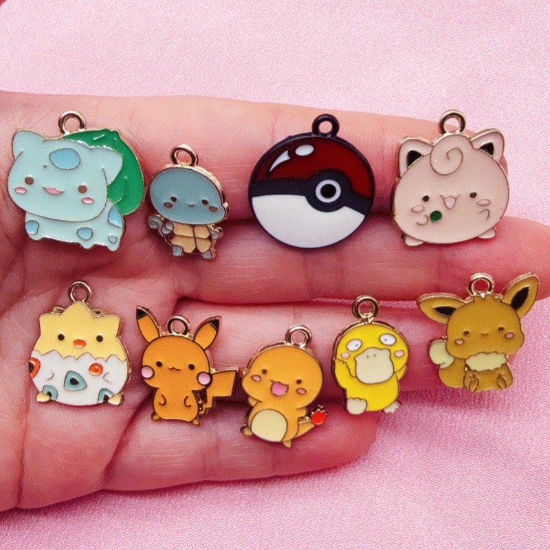 Party Games Crazy - 10pcs Cartoon Drip Oil Jewelry Accessories