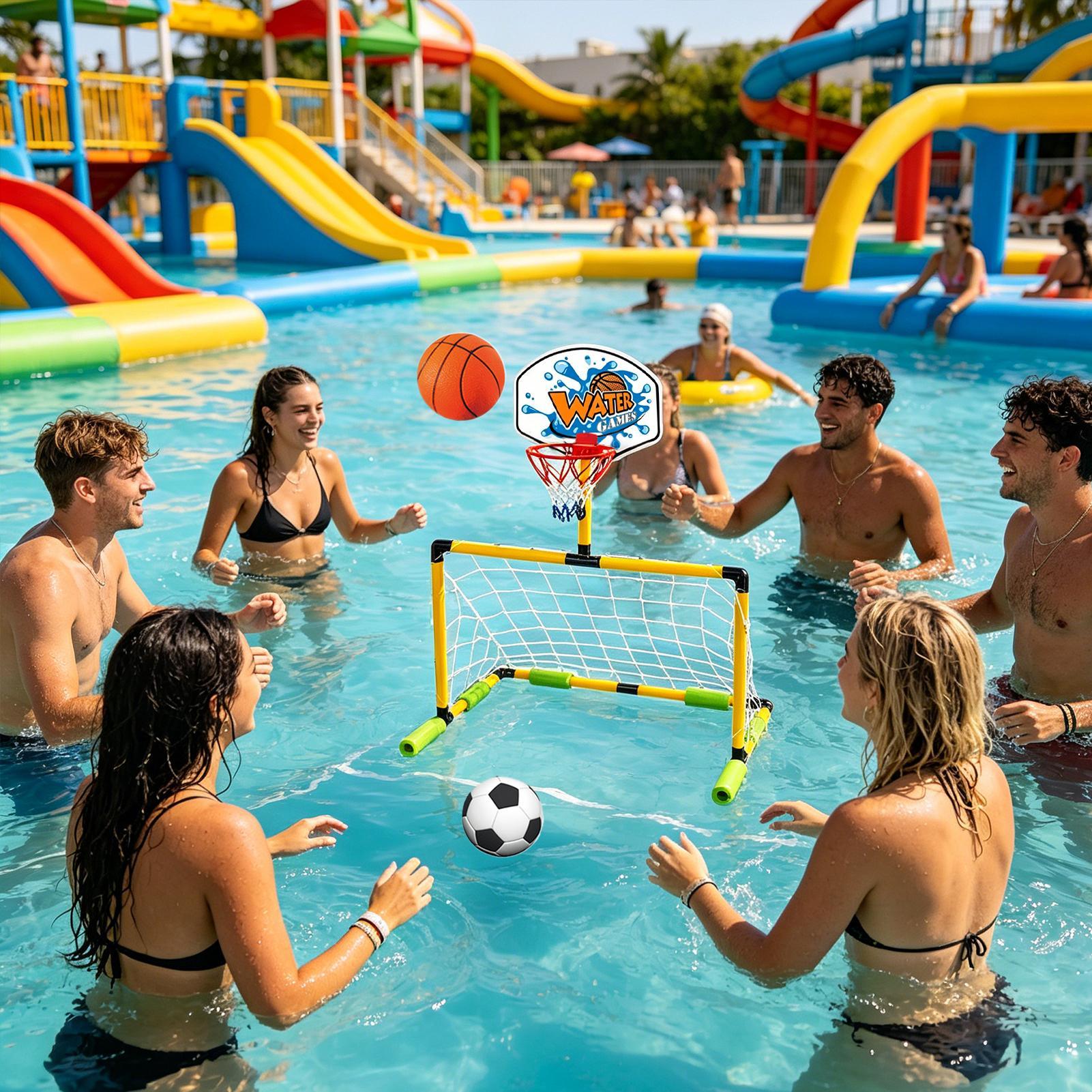 Party Games Quiz - Pool Basketball Hoop 2-in-1 Soccer Goal