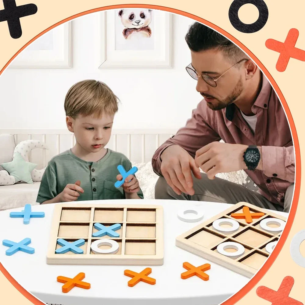 Wooden XO Tic Tac Toe Game Min - огляд і ціна Party Games Kids Indoor