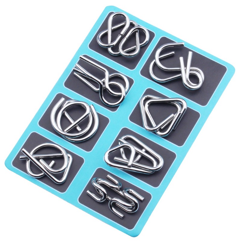 8 Pieces Metal Puzzle Set Clas - огляд і ціна Party Games Kids Indoor