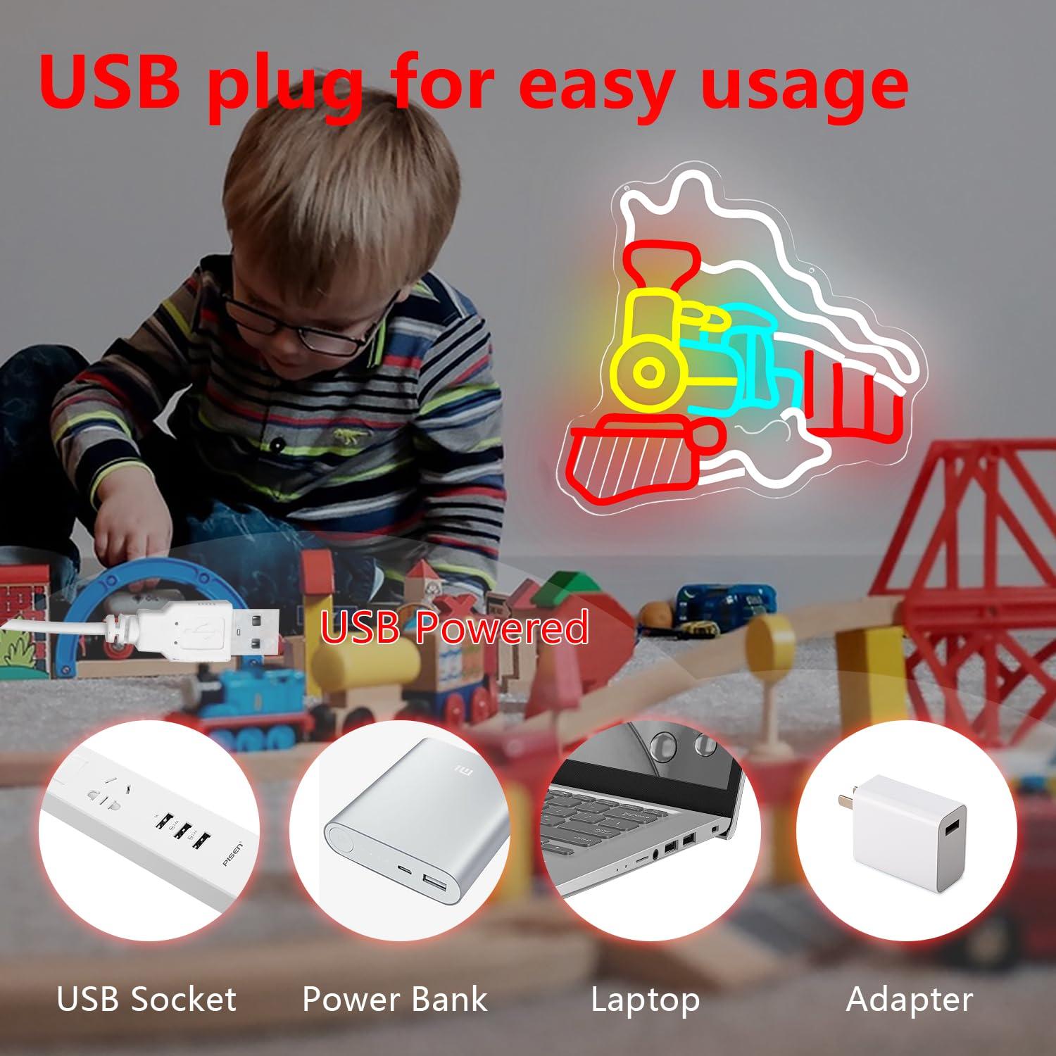 Steam Train Neon Sign USB Dimm - огляд і ціна Party Games In Steam